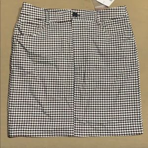 Checkered black and white pencil mini skirt